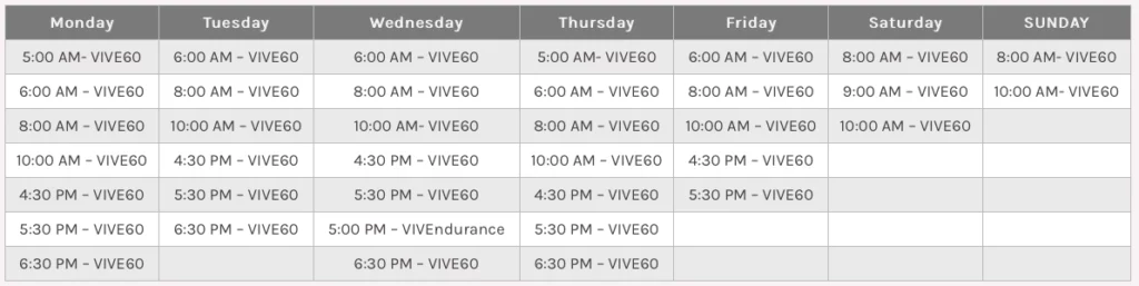 Class Schedule